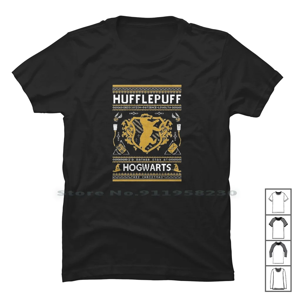 Hufflepuff Brutta Maglietta 100% Cotone Brutto Puff War Hog Art