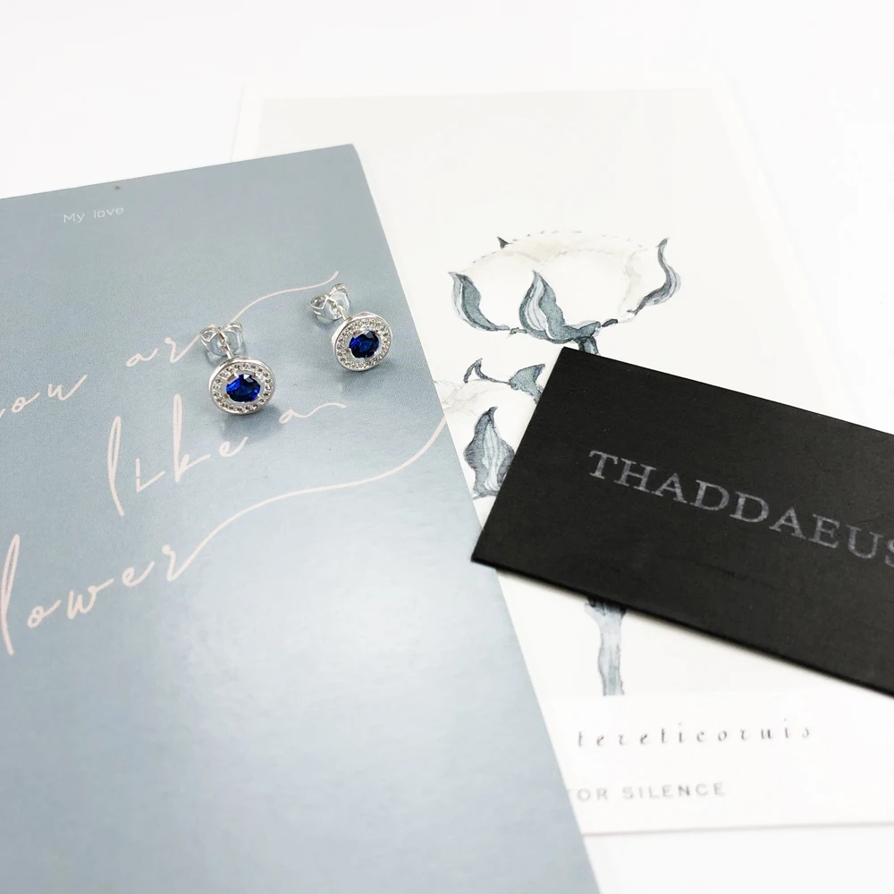 Легкие серьги-шпильки Luna с голубыми ушками, модные хорошие ювелирные изделия в стиле Томаса для женщин, Ts подарок из стерлингового серебра 925 пробы, Супер предложения