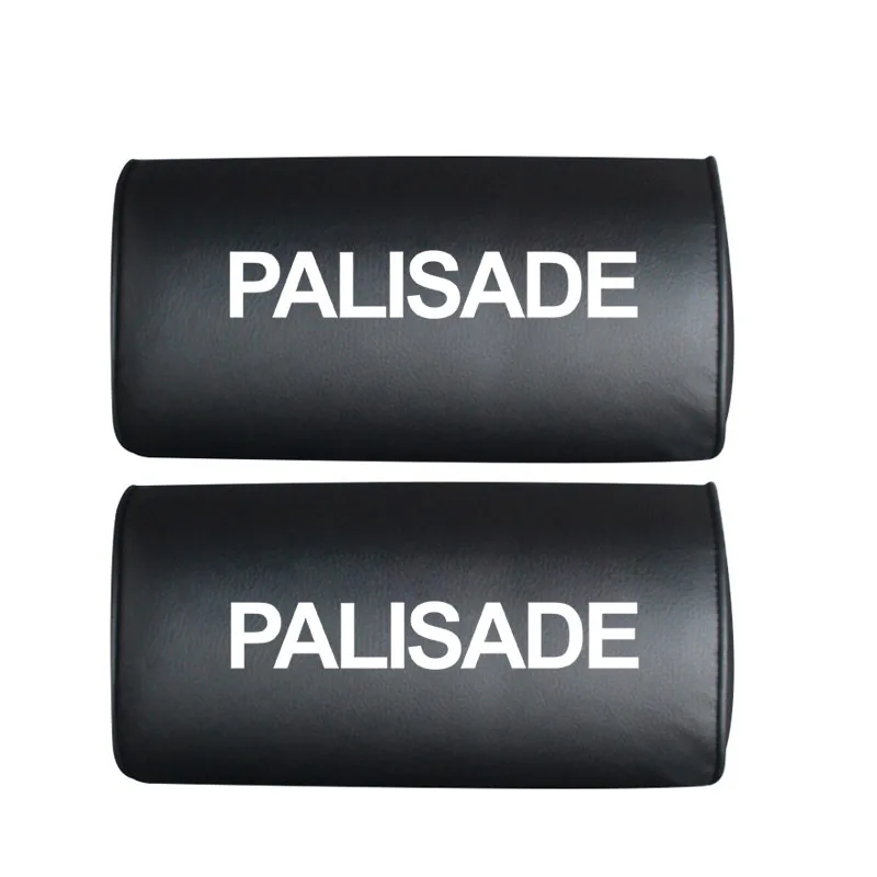2PCS Автомобильный Стайлинг подушка на шею для hyundai palisade Защита PU авто подголовник поддержка отдыха автомобиля удобный подголовник подушка на шею - Цвет: 2PCS