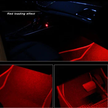 

4Pcs/lot LED Car Auto Charge Interior LED Atmosphere Lights 9-LED Decoration Lamp Car Styling Interior Atmosphere Light 7 Colors