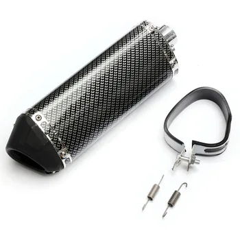 

Carbon fiber Color 320mm Motorcycle Exhaust Muffler Pipe With Movable Silencer Universal For Honda For Yamaha