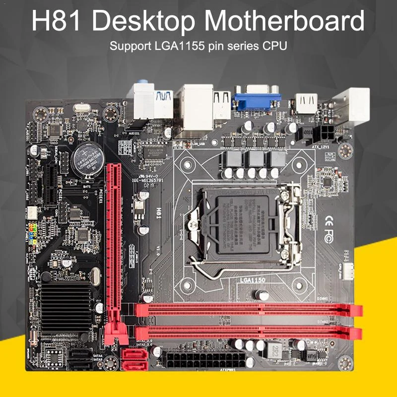 Материнская плата H81 для настольного компьютера с разъемом Lga 1150 Pins I3 I5 3470 4590 Cpu Super B85 Micro-Atx Uefi bios