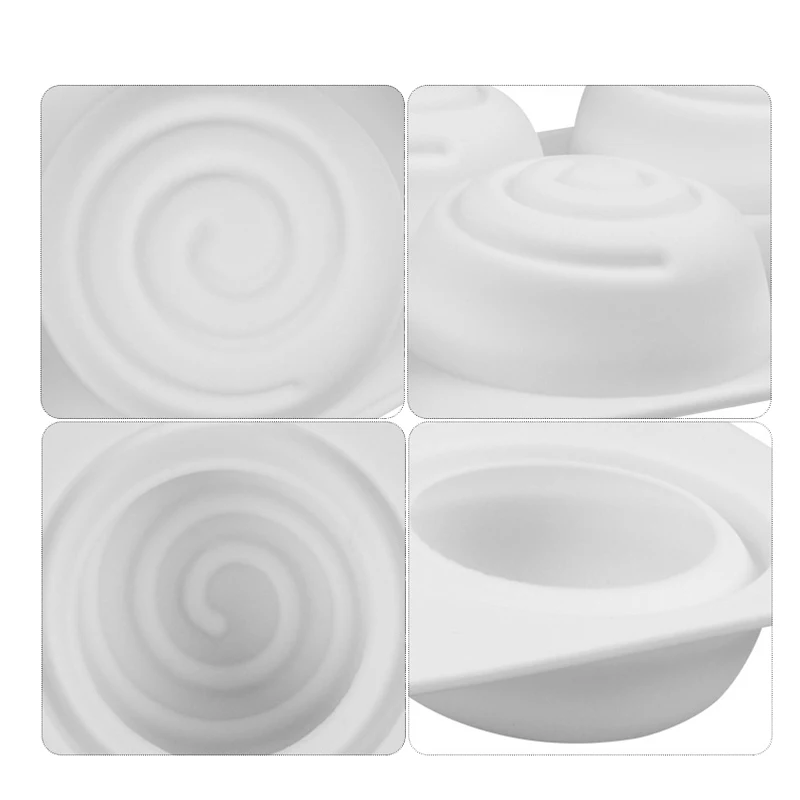 Hot 6 Cavity Tornadoes White Silica Gel Cake Baking Mousse Mold French Dessert Silicone Bakery Tool Mould