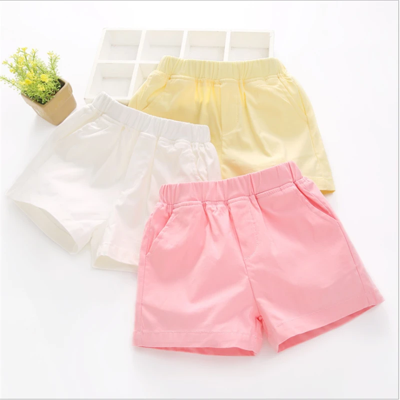 Pantalones cortos para niñas, ropa de verano, nuevo estilo de ocio, elásticos, de Color sólido, a moda, para niños de 2 12 años|Pantalones cortos| - AliExpress