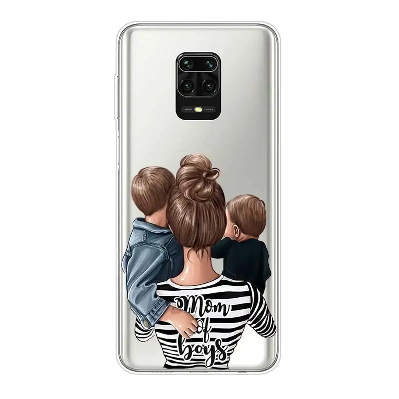 Family Mom Baby Dad Silicone Cover For Xiaomi Redmi Note 10 10S 9 9S Pro Max 9T 8T 8 7 6 5 Pro 5A 4X 4 Phone Case
