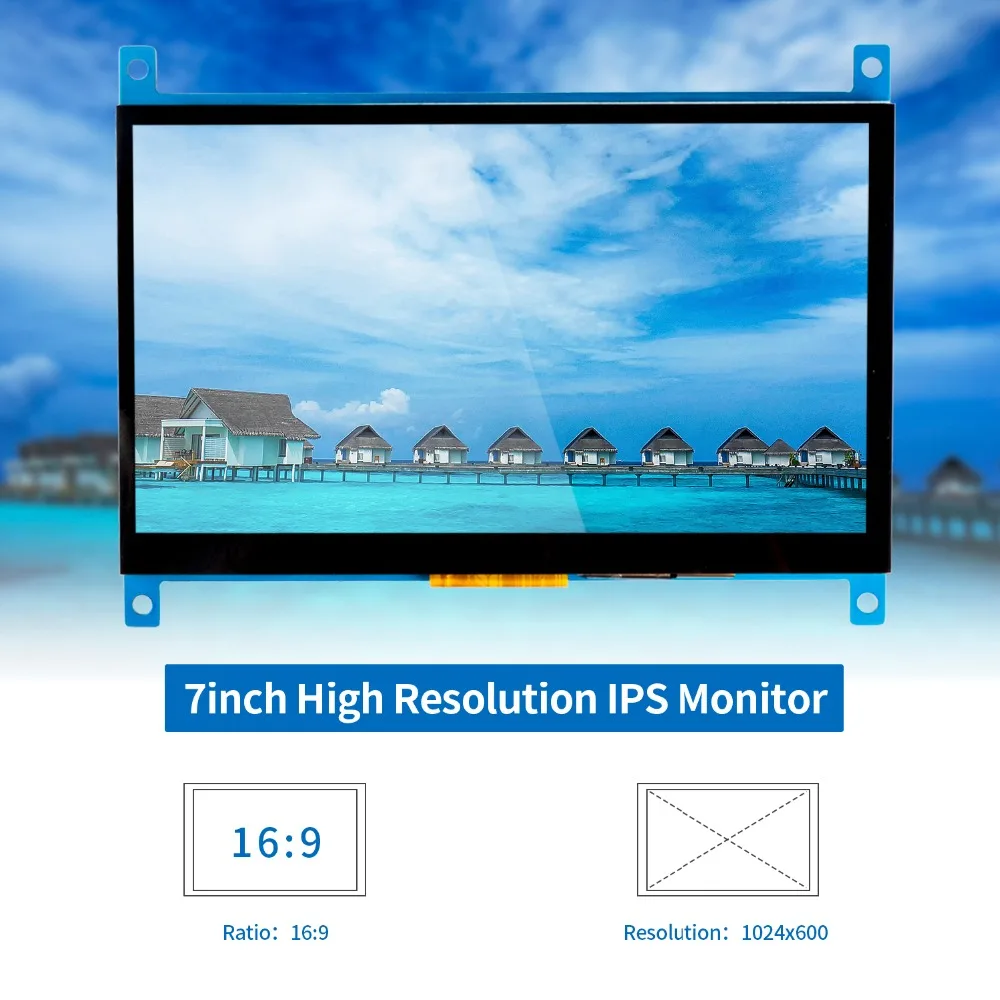 Sunfower Raspberry Pi 4 дисплей сенсорный экран 7 дюймов HDMI 1024 × 600 USB ips ЖК-экран дисплей монитор для Raspberry Pi 4 3