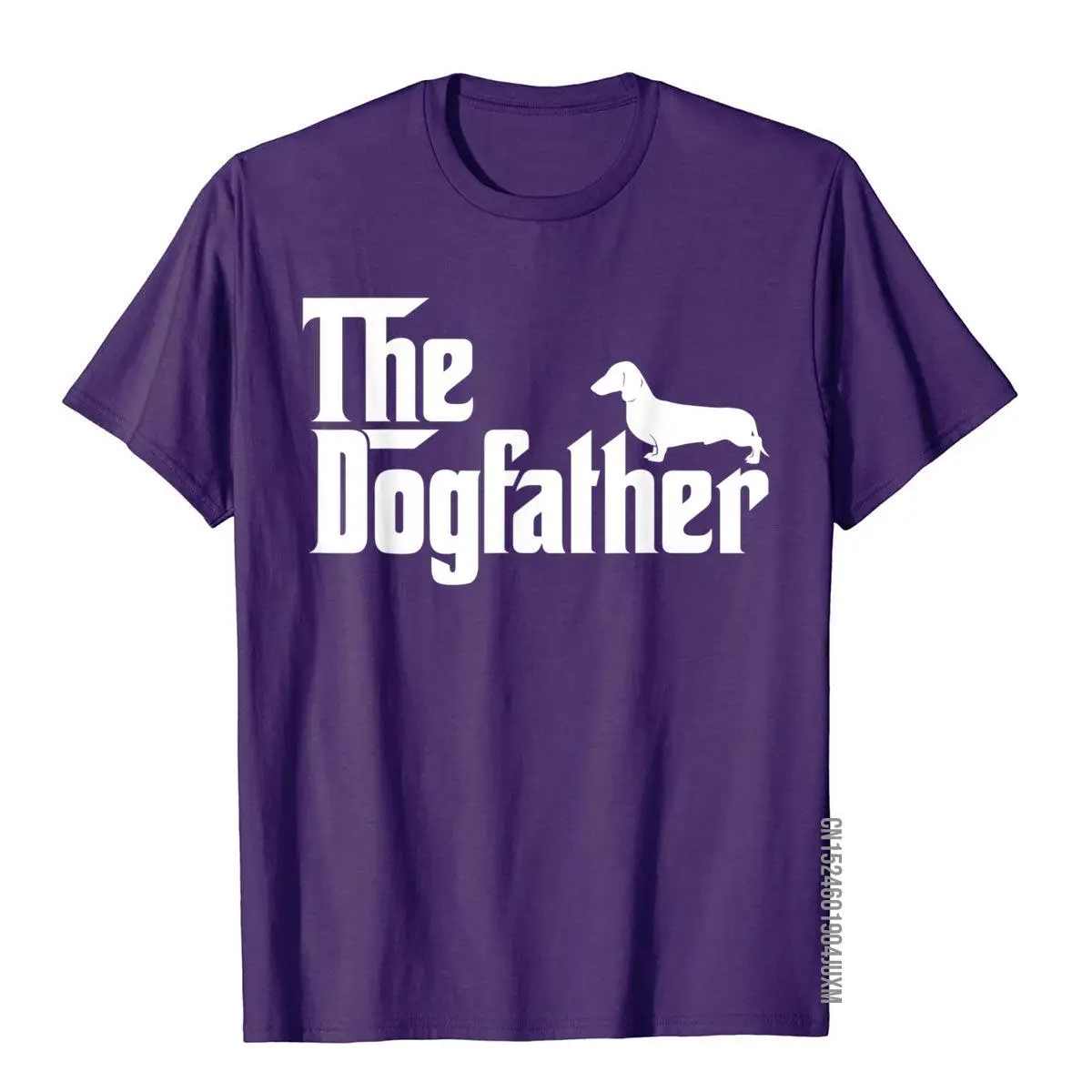 Mens The Dogfather Dachshund T-Shirt Funny Father Dog Lover Gift T-Shirt__97A3284purple