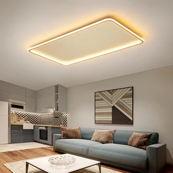

Ultra-thin LED Ceiling Light Gold Round Square Rectangular Ceiling Lamps For Modern Living Room Kitchen Surface Mount Panel Lamp