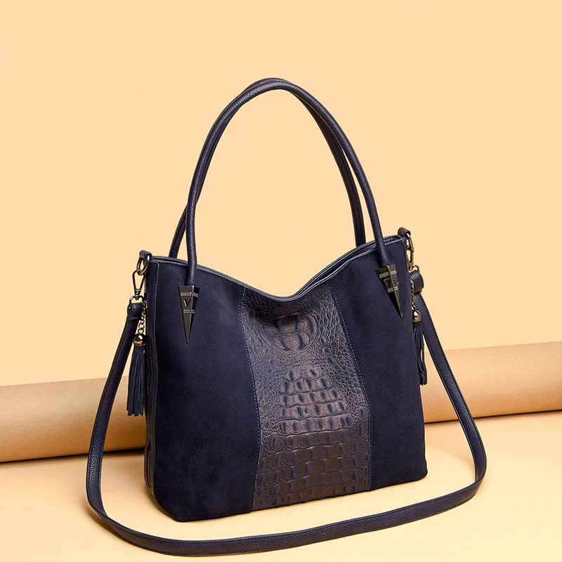 Новая модная женская сумка на плечо из натуральной замши, женская сумка для отдыха из нубука, дамская сумочка Хобо, сумка-мессенджер с верхней ручкой