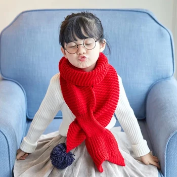 

Neckline Wool Scarf Winter Knitting Scarf Cute Children'S Colorful Close Skin