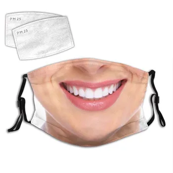 

Funny Print Face Mask Cover Washable Reusable Mask Custom Printed Comfortable Mask Funny Mouth Print Facemask With PM2.5 Filter