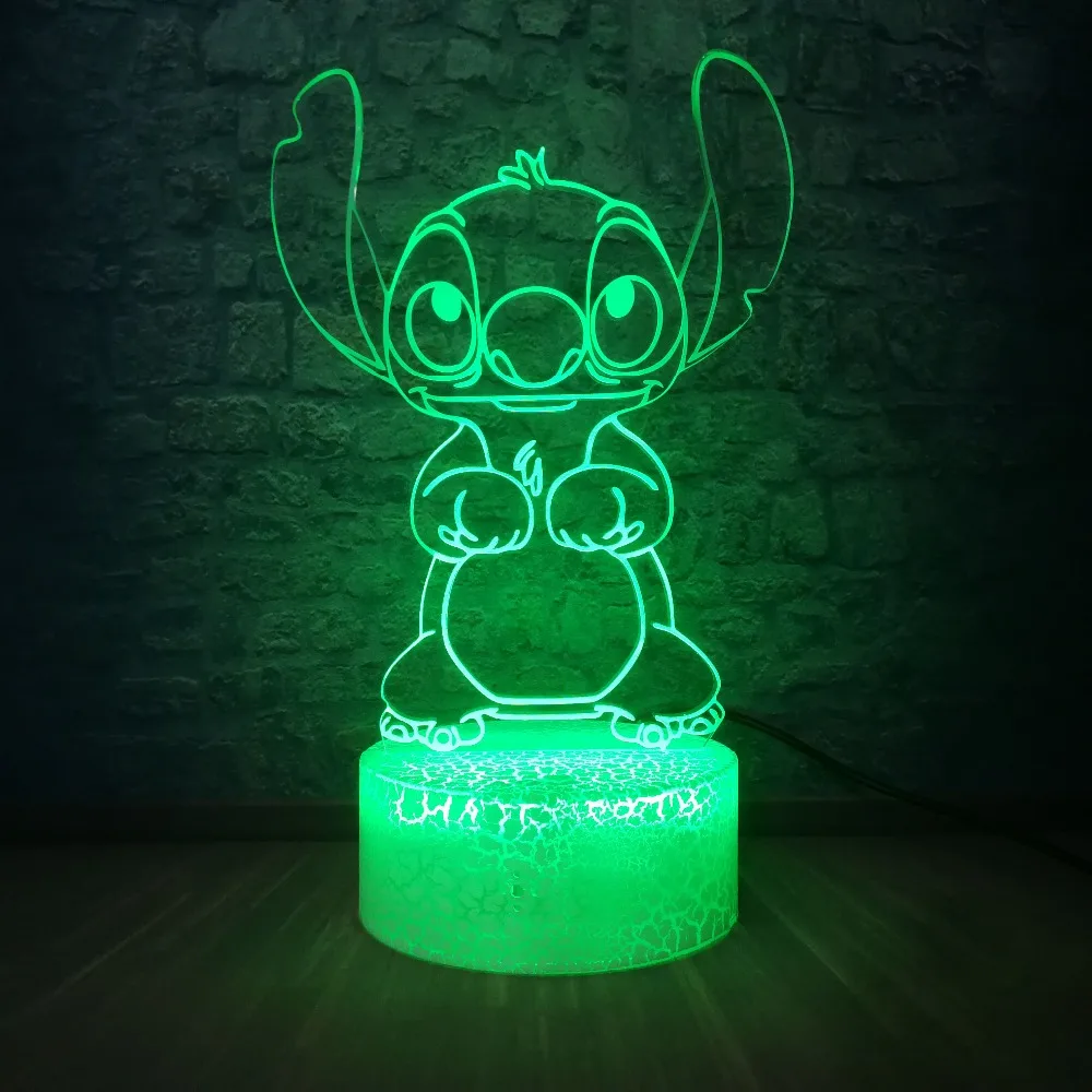 Прямая мультфильм Тедди стежка 3D светодиодный ночник 7 цветов изменить детский сон настольная лампа Иллюзия домашний Декор подарок ребенку на Рождество
