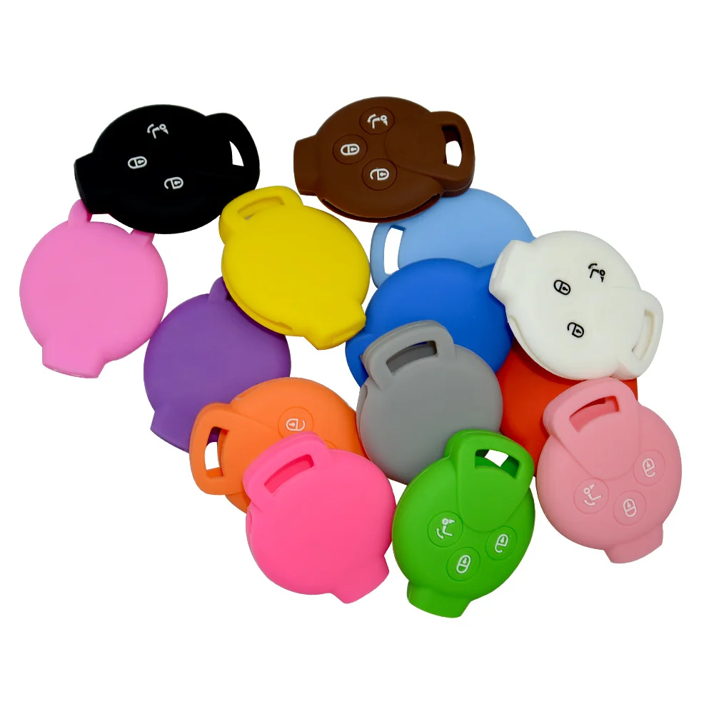 Keyforkess3 pulsanti per Benz Mercedes Smart Fortwo 451 MB City Roadster Silicone Remote Car Key Shell custodia protettiva copertura in gomma - H8727fcb0061f44cba9eb72262c185cde2