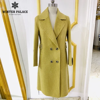 

WINTER PALACE classic style cashmere coat, turn-Down collar, Loose large Size women cashmere coat, jacket fashion trend of women