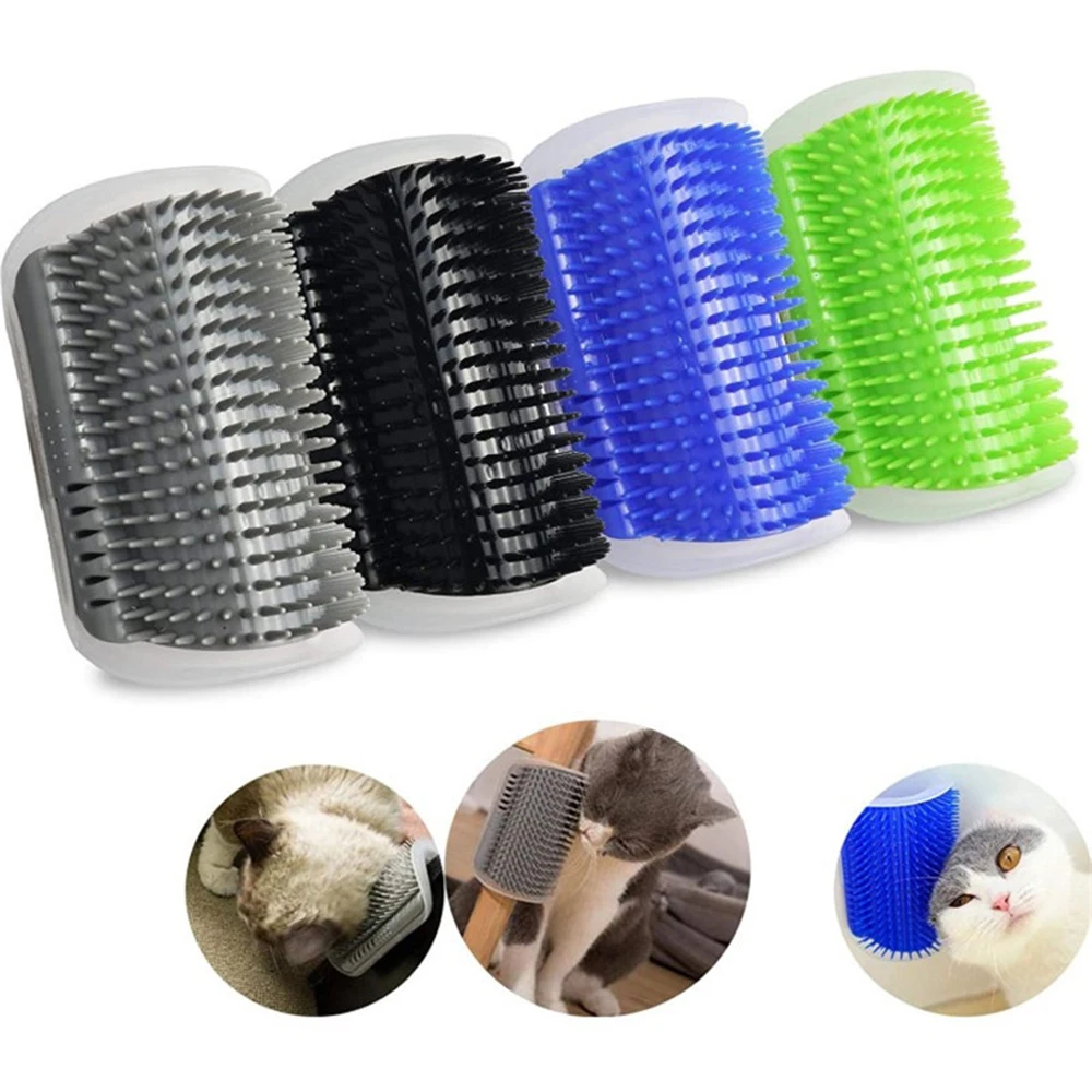 Pet Supplies for Self Groomer Wall Brush Corner Cat Massage Self Groomer Comb Brush with Catnip Cat Rubs with A Tickling Comb