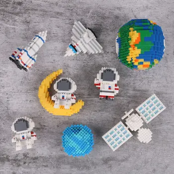 

Micro Building Blocks Space Station Moon Rocket Shuttle Satellite Astronaut Figure Small Bricks Toys for Children Gifts
