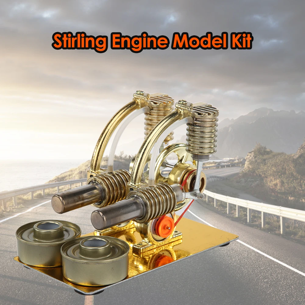 

Balance L Type Stirling Engine Miniature Steam Power Technology Educational Scientific Model for School Students Ornament