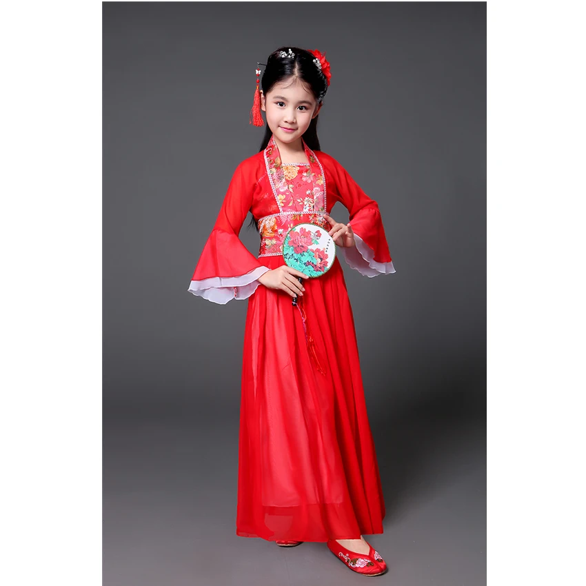 Hanfu древний китайский традиционный костюм для девочек сценическое танцевальное