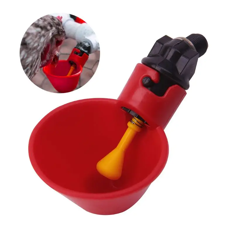 Poultry Automatic Water Drinking Cup Bird Hen Chicken Drinker Coop Feeder Bowl 95AA