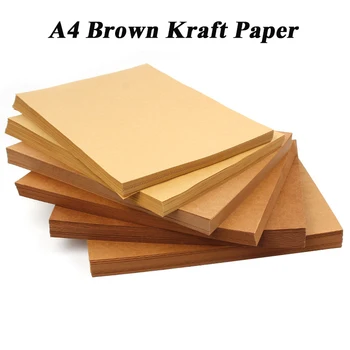 A4 brązowy papier pakowy DIY Handmake tworzenie kartek papier typu Kraft gruby karton karton 200g 300g 400g 10 20 50 sztuk wysokiej jakości tanie i dobre opinie OLOEY
