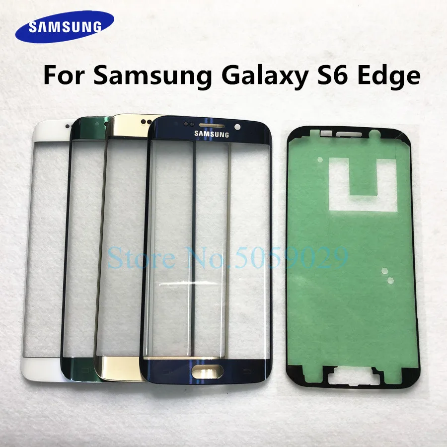 

For Samsung Galaxy S6 Edge G925 G925F LCD display outer touch panel screen glass replacement Front Glass Lens + Sticker