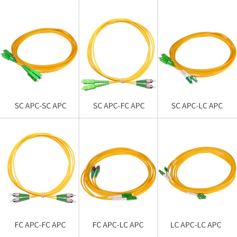 SFP волоконный Соединительный шнур Перемычка APC Одномодовый LC SC FC ST 9/125um дуплексный