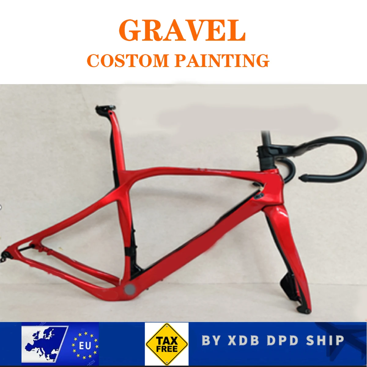 CustomizedFullCarbonFiberGravelBicycleFrameGrevilBicycleFrameSetCyclocrossCycling