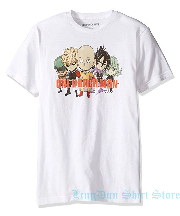 Аниме One Punch Man вся банда Футболка мужская футболка Женские топы футболки 100%