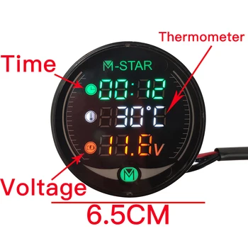 

For Honda CR125R CR250R CRM250R CRF150R CRF450R Motorcycle Voltmeter Time Temperature LED 3-in-1 LED Digital Voltage Meter