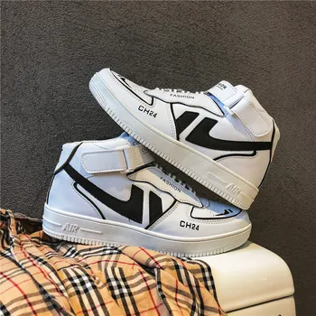 

Outdoor Keep warm High Top Men Sneakers Breathable Holes Fashion Men's Casual Shoes Winter Thick bottom Flat walking shoes 36-44