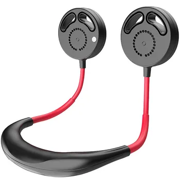 

Portable Leafless Fan USB Rechargeable Neckband Lazy Neck Hanging Style Dual Cooling Fan Home improvement #2M06