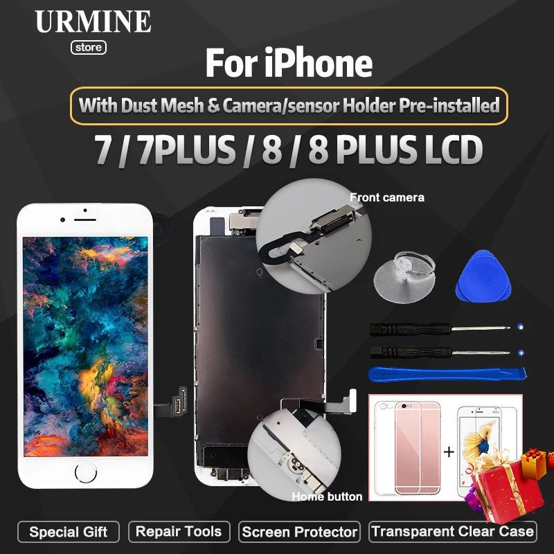 

Full Assembly For iPhone 7 LCD Completed With Camera Speaker For iPhone 8 Plus Screen Replacement Display With 3D Touch ID