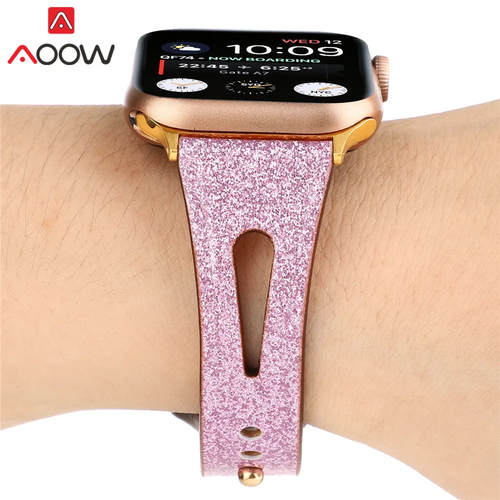 Ремешок для часов из натуральной кожи для Apple Watch 38 мм 42 мм 40 мм 44 мм золотой женский мужской браслет ремешок для iwatch 1 2 3 4 аксессуары