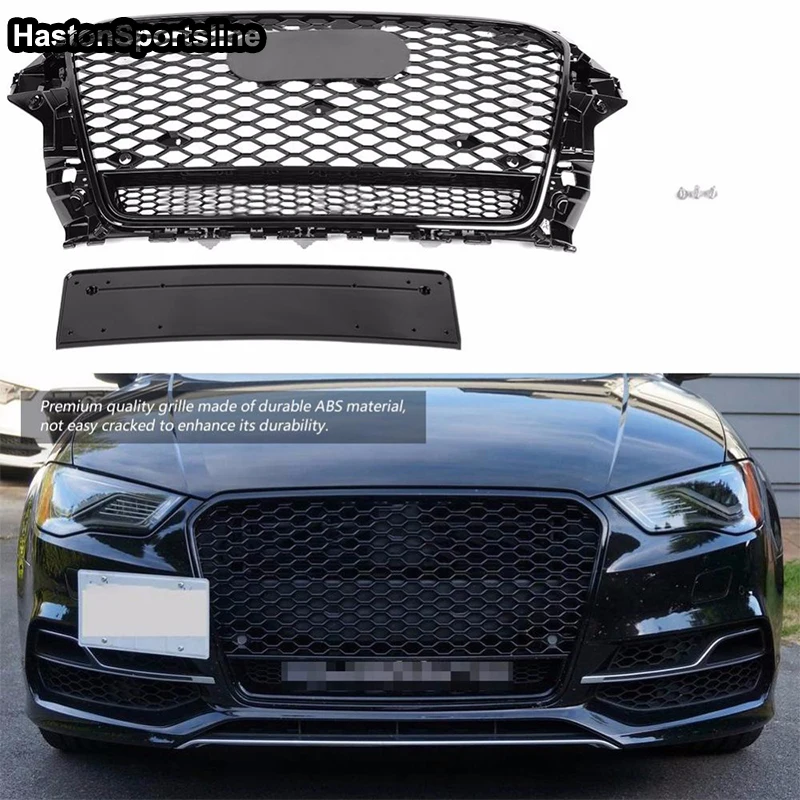 アウディ2014y A3/S3/RS3用 RSタイプハニカムグリル/ブラックグリル/ラジエターグリル高品質/AUDI/