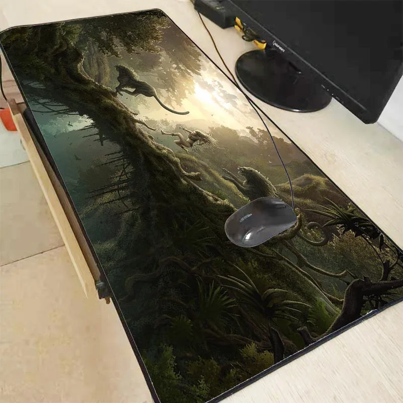 XGZ Lion Tree Forest Landscape Gaming Mouse Pad Lock Edge Large Mouse Mat PC Computer Laptop Keyboa