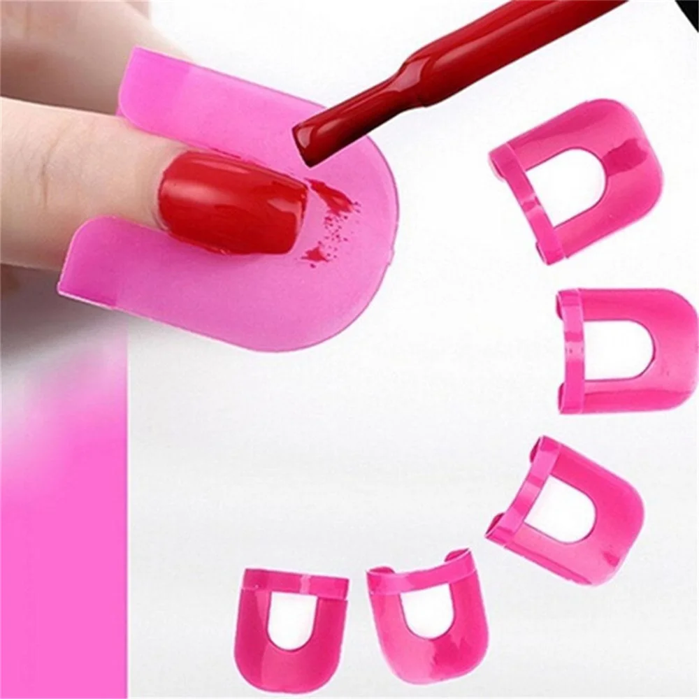 

26 Pcs/lot Nail Polish Edge Anti-Flooding Plastic Template Clip+1 Pc Sticker Tool Showy Chic Free Manicure Tools Set