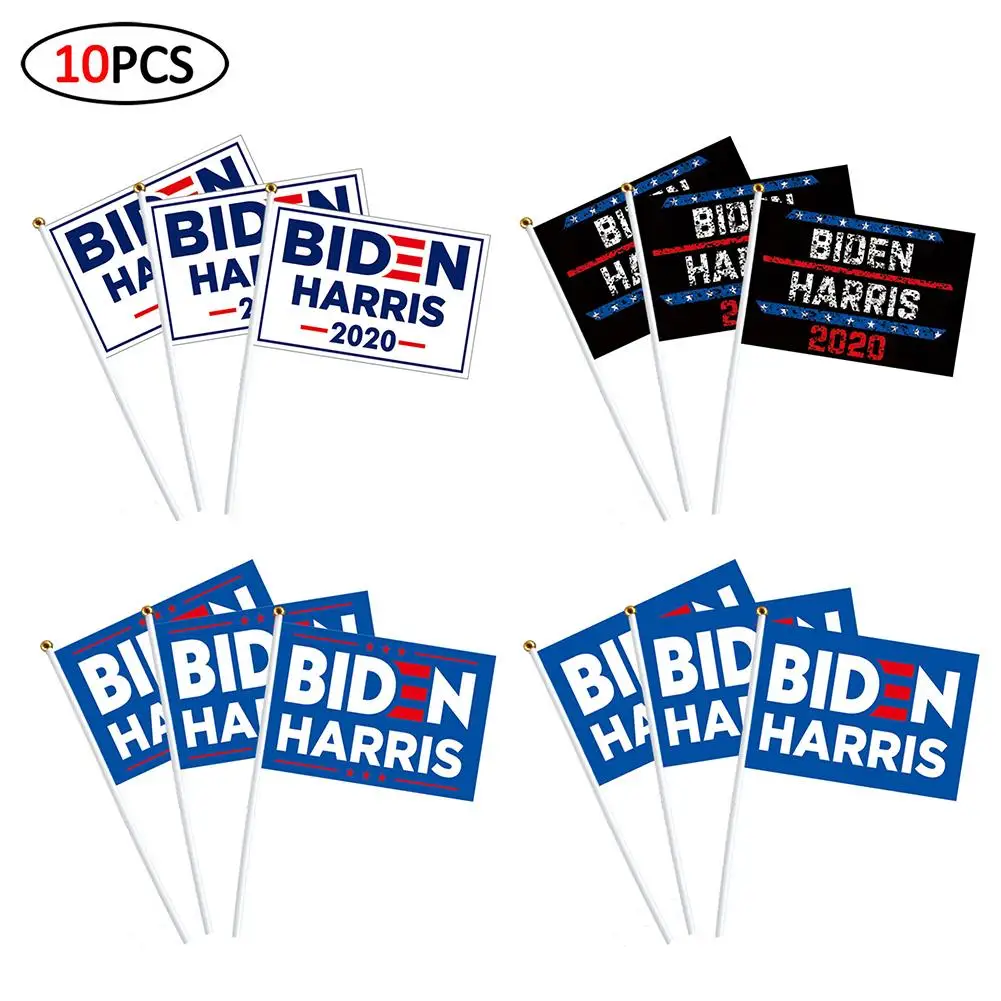 

10PCS Campaign Flag Handhold Stick-Shaped Banner for Biden Harris