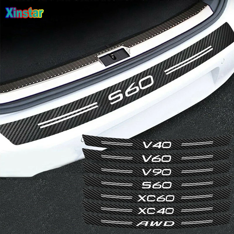 Углеродное волокно автомобильная защитная наклейка на бампер для Volvo S60 XC90 V40 V50 V60