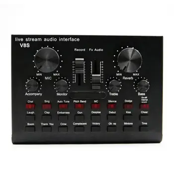 

High Quality V8S Sound Card Live Drive Free Rechargeable Sound Card BT English Version for Guitar Accessories