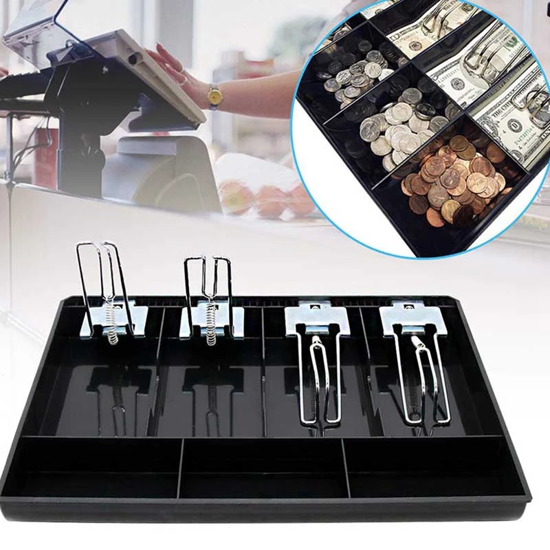 Newest Hard Case Clip Cash Register Box New Classify Store Cashier Coin Drawer Box Cash Drawer Tray Money Counter Case