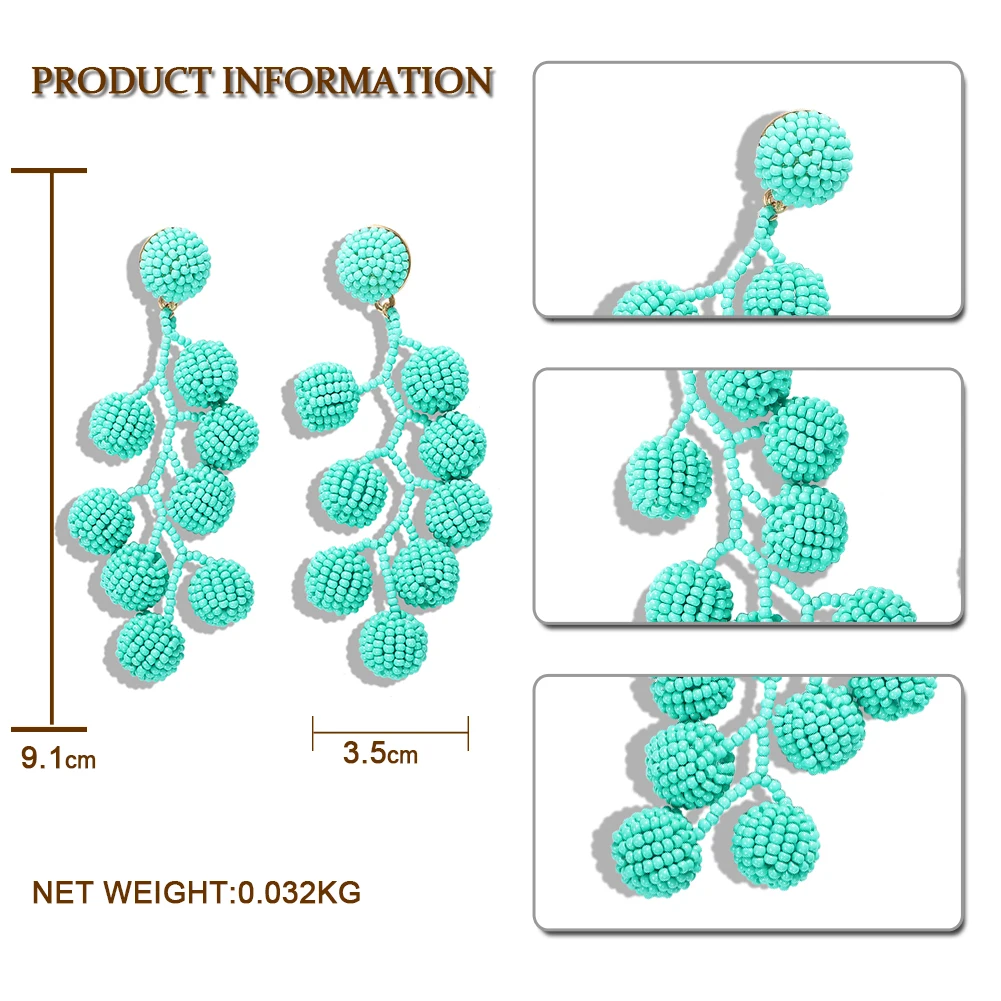 Dvacaman, богемные серьги ручной работы из бисера, длинное сердце, глаз, лист, большие качели, висячие серьги, женские вечерние серьги, подарок, ювелирное изделие