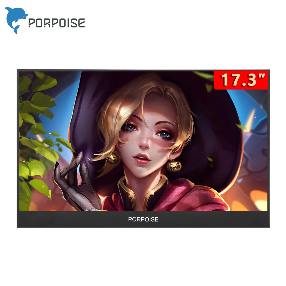 US $135.85 PORPOISE 173 LCD Portable Monitor Hdmi Gaming Monitor Ips 1080p HD Display For PS4 Laptop Phone Xbox Switch Pc With Case