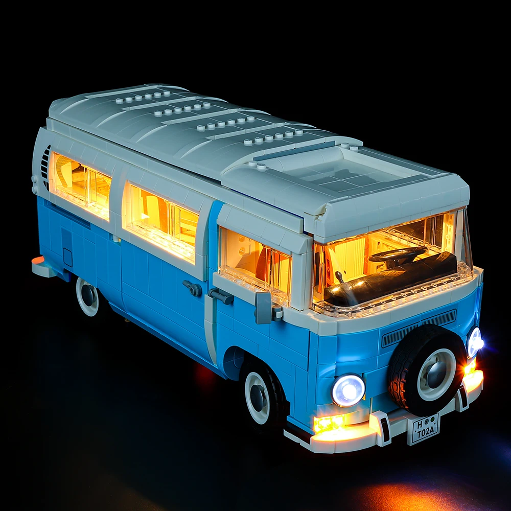 Конструктор со светодиодной подсветкой для Volkswagen T2 автофургон LEGO Creator 10279 (в
