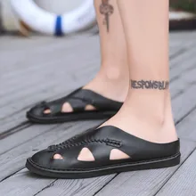 Простые пляжные сандалии разных цветов для мужчин; модная обувь; нескользящие Вьетнамки; Мужская обувь; открытые мужские сандалии; большие размеры