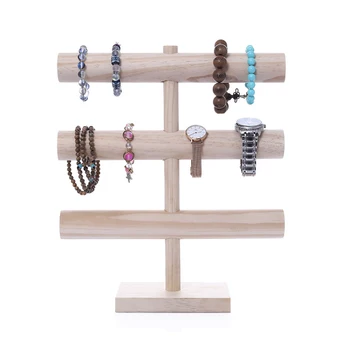 

Solid Wood Three-layer Bracelet Rack Hanging Bracelet Watch Storage Jewelry Display Rack Home Jewelry Rack Props