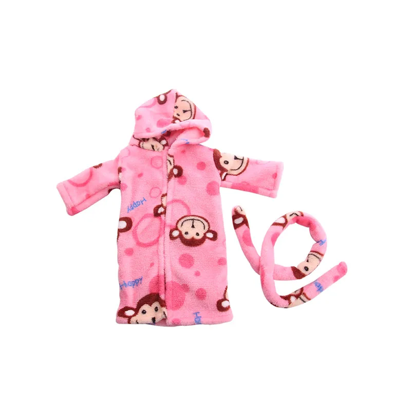Американская кукла розовая пижама с принтом и утро косметика для туалетной бумаги для 18-дюймовые куклы и 43 см для ухода за ребенком для мам возрождающая кукла девочка игрушки поколения Рождественские подарки