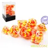 Bescon Firey Pearl Polyhedral Dice Set, Fire Pearl Poly RPG Dice set of 7 5