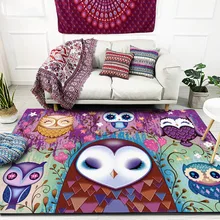 Милый коврик в мультяшном стиле с совой розовый фиолетовый коврик для гостиной, спальни, плюшевый ковер на заказ, нескользящий ковер для ванной комнаты