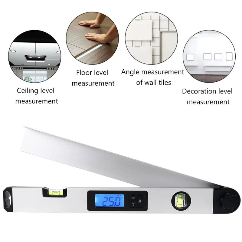 

400MM Aluminum Electronic Protractor Angle Finder Level Measuring Gauge Meter Digital inclinometer Ruler 0-230 degree