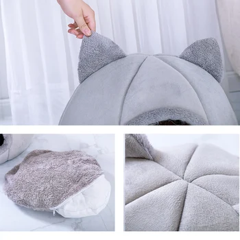 

HOT Pet Dog Cat Tent House Kennel Winter Warm Soft Foldable Sleeping Bed Nest TI99